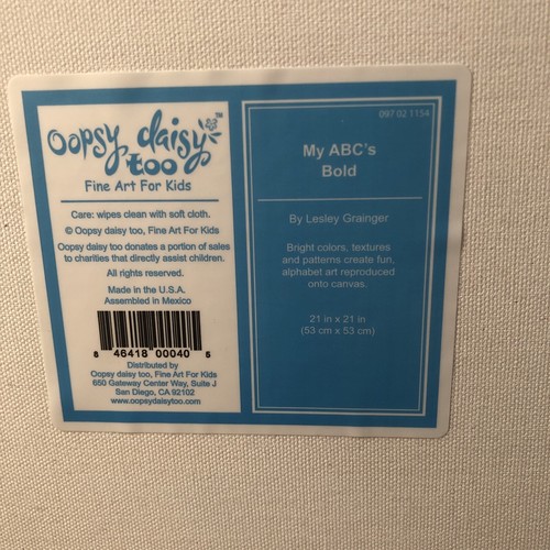 Oopsy Daisy Wall Art Kids ABC Canvas Learning Teaching Board Alphabet Decor 21” - Picture 4 of 9