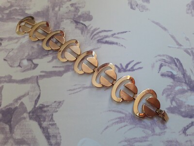 Mid Century West German 60er Jahre Goldfarben Postmodernist Eloxal Armband
