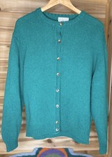 Vintage Pendleton Womens Dark Green Cardigan 100 Virgin Wool Made In USA Sz M