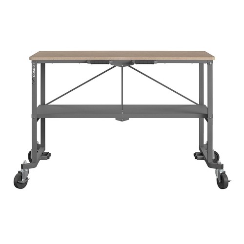 Workshop Steel Workbench Folding Utility Table Portable Locking Casters 600 Lb - Picture 6 of 11