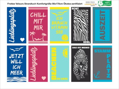 Frottee-Strandtuch Strandlaken Badetuch 90x170cm 100% Baumwolle