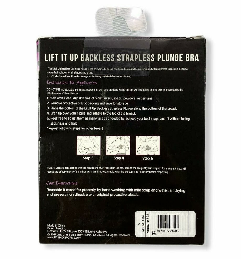 Fashion Forms Lift It up Reusable Backless Strapless Plunge Bra Nude