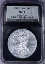 2012-W American Silver Eagle ASE $1 NGC MS70 - Black Core Holder! NICE!