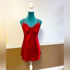 Vintage Seductive Wear by Cinema Etoile Red Feather Layered Night Dress   Size S