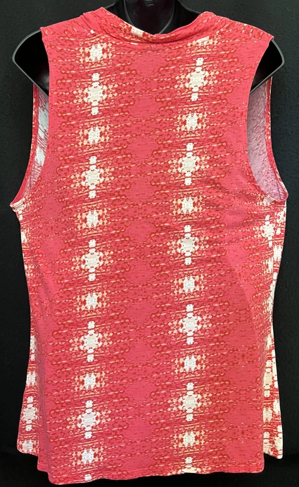 Top tejido estampado coral escote drapeado talla XL Mossimo ajustado sin mangas concha sin mangas Foto 4 de 4