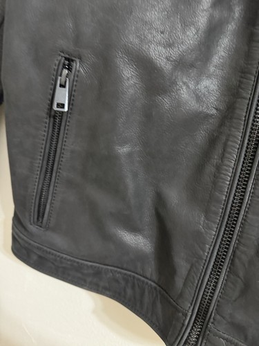 WILSON LEATHER DONOVAN STRIPED VINTAGE RACER Jacket Mens Moto/Balck/LARGE - Picture 8 of 18