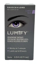 AUTHENTIC & NEW - BAUSCH & LOMB LUMIFY EYE DROPS (0.25 FL OZ - 7.5mL) EXP. 01/26