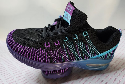 Omega Walk Fashion Women's Size 40 Euro 8.5 US Black/Purple/Turquois Sneakers - Picture 6 of 11