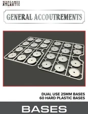 25mm General Accoutrements Double-Sided Dual Use Box 60 Bases Wargames Atlantic