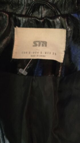 Jacket Black Patent Leather PU Biker Y2K Sexy Fetish Punk Goth Vintage Size 12 - Picture 8 of 9