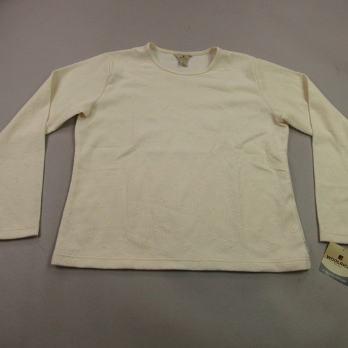 Woolrich Sweater Womens XL Long Sleeve Pullover Crew Neck Lightweight Ivory