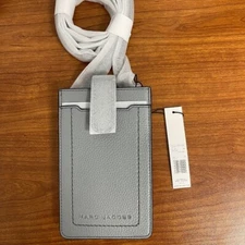 Marc Jacobs Groove Pebbled Leather Phone Crossbody Bag, Rock Grey  NWT MSRP $200