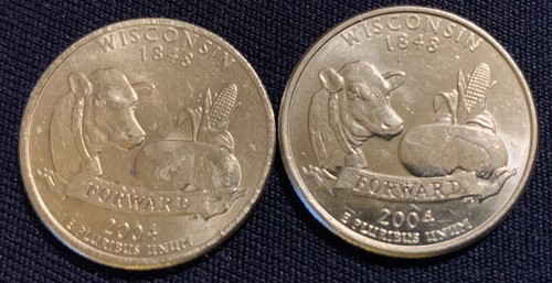 REDUCED! =US MINT ERROR 2004-D Washington Wisconsin State Quarter=Extra Leaf Low - Picture 11 of 12