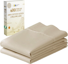 Standard/Queen Size Pillowcase Set - 400 Thread Count Pillowcases, 100 Cotton S