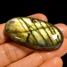 85.5 Ct Natural Labradorite Flashy Oval Shape Cabochon Loose Gemstone 44X22X9 mm