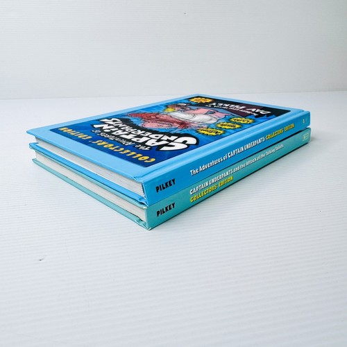 2x Captain Underpants Collector's Edition First + Second Hardcover Book Lot CD - Foto 3 di 10