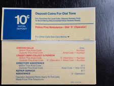 10 Cents Telephone Payphone Booth Sign with instructions