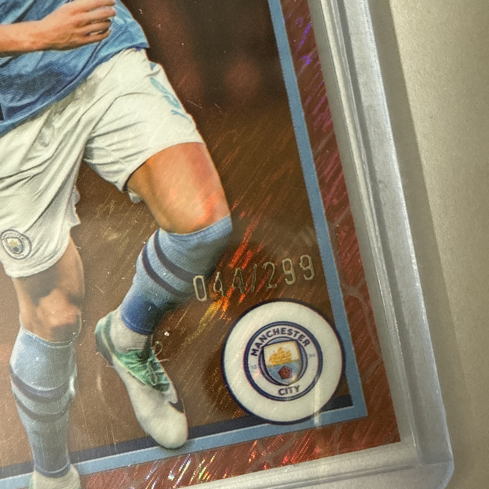 2023-24 Topps Merlin Uefa - Erling Haaland #73 Rose Gold Shimmer Refractor /299 view 3