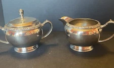 Oneida LTD Wood Cliff Silver Plate Sugar & Creamer Excellent Condition Vintage