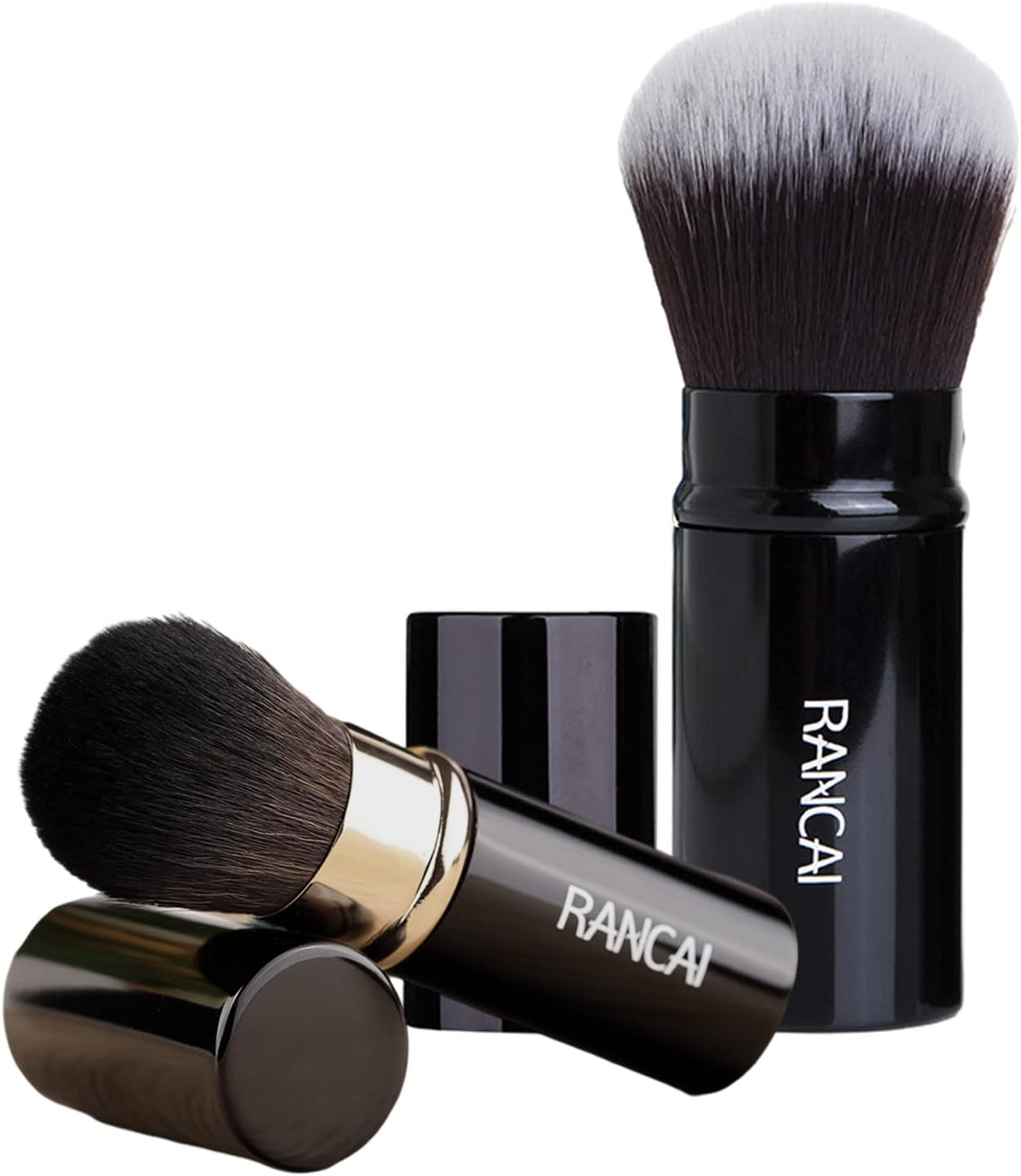 2 Pieces Retractable Brush,Kabuki Makeup Blush Face Brushes,Powder Foundation Br