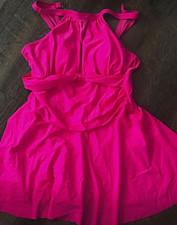 Pink Halter Swimdress One-Piece Swimsuit M B ...