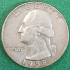 1958 D Silver Washington Quarter