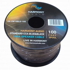 Harmony Audio Calibre 16 CCA Coche Hogar Estéreo Azul Altavoz Cable 100 Pies Nuevo