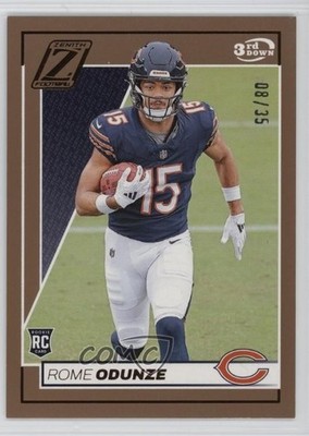 2024 Panini Zenith Rookies 3rd Down 8/35 Rome Odunze #186 Rookie RC 8r6
