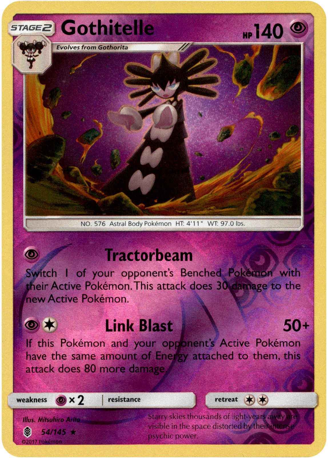 Gothitelle - 54/145 - Guardians Rising - Reverse Holo