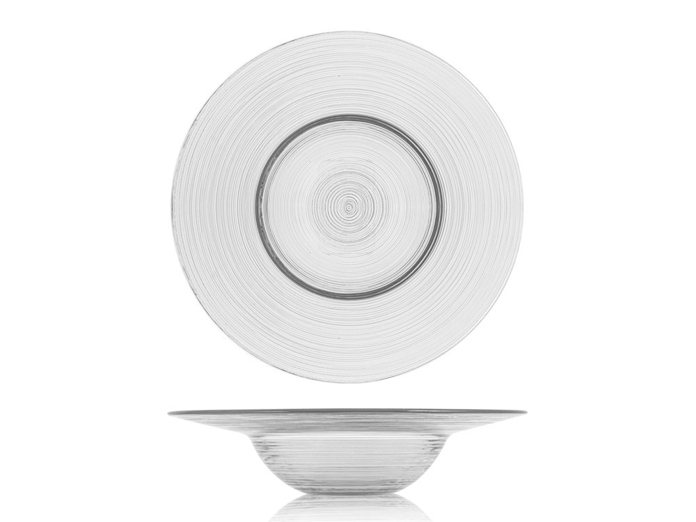 H&H 4 Pasta Bowl Circle In Transparent Glass 26 Cm