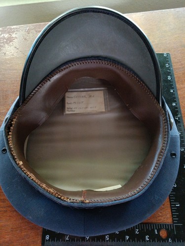 US Air Force USAF Man's Service Dress Cap/Hat Wool Blue Type 1 Size 7-1/8 VTG - Picture 5 of 14