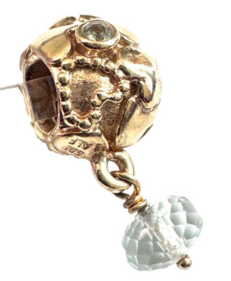 Pandora 14K Gold True Love Dangle with Green Sapphire Amethyst - 750354GAM