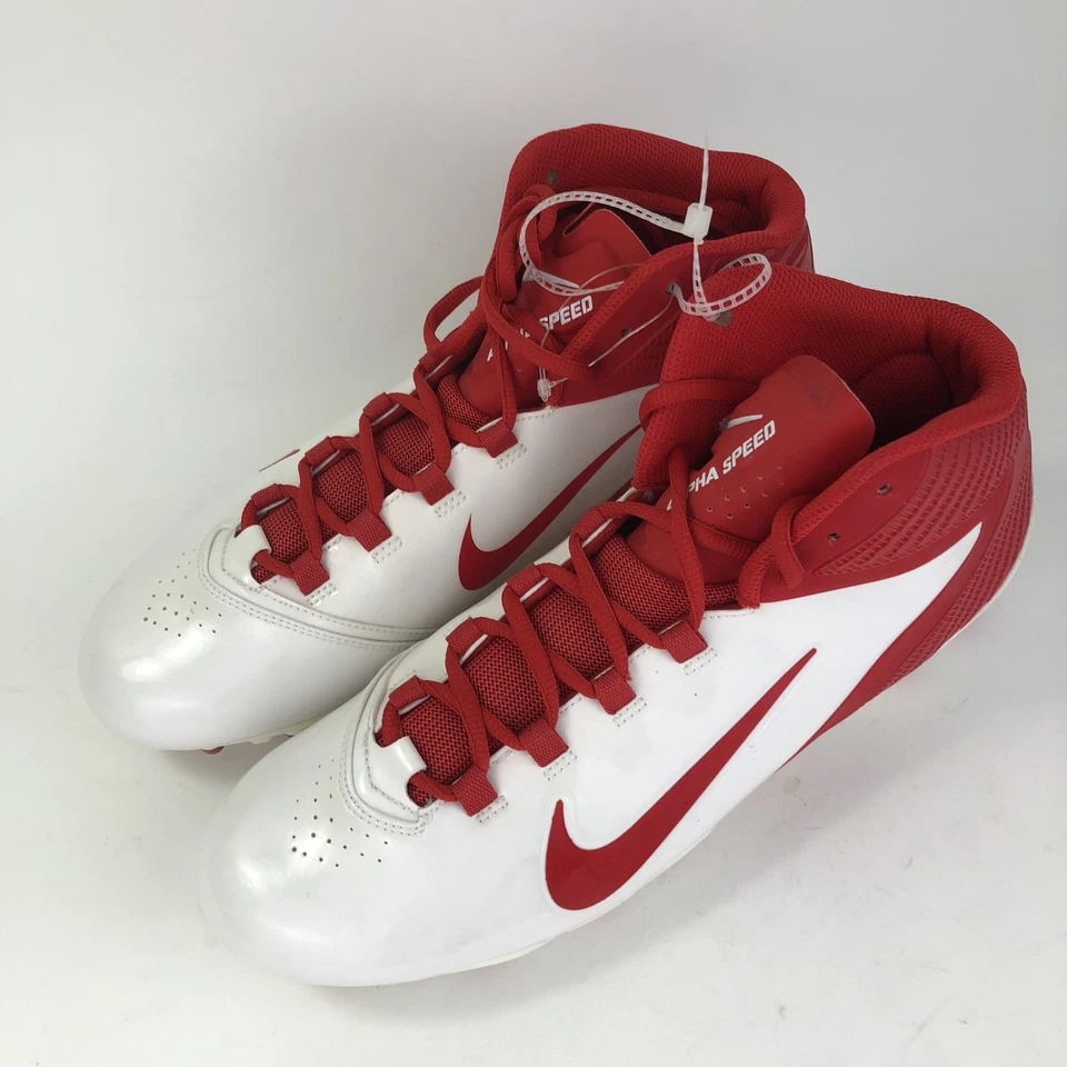 Nuevo Nike ALPHA SPEED TD Hombres Zapatos de Fútbol Blanco Rojo Flash 13 M Modelo 44244-161 Foto 2 de 4