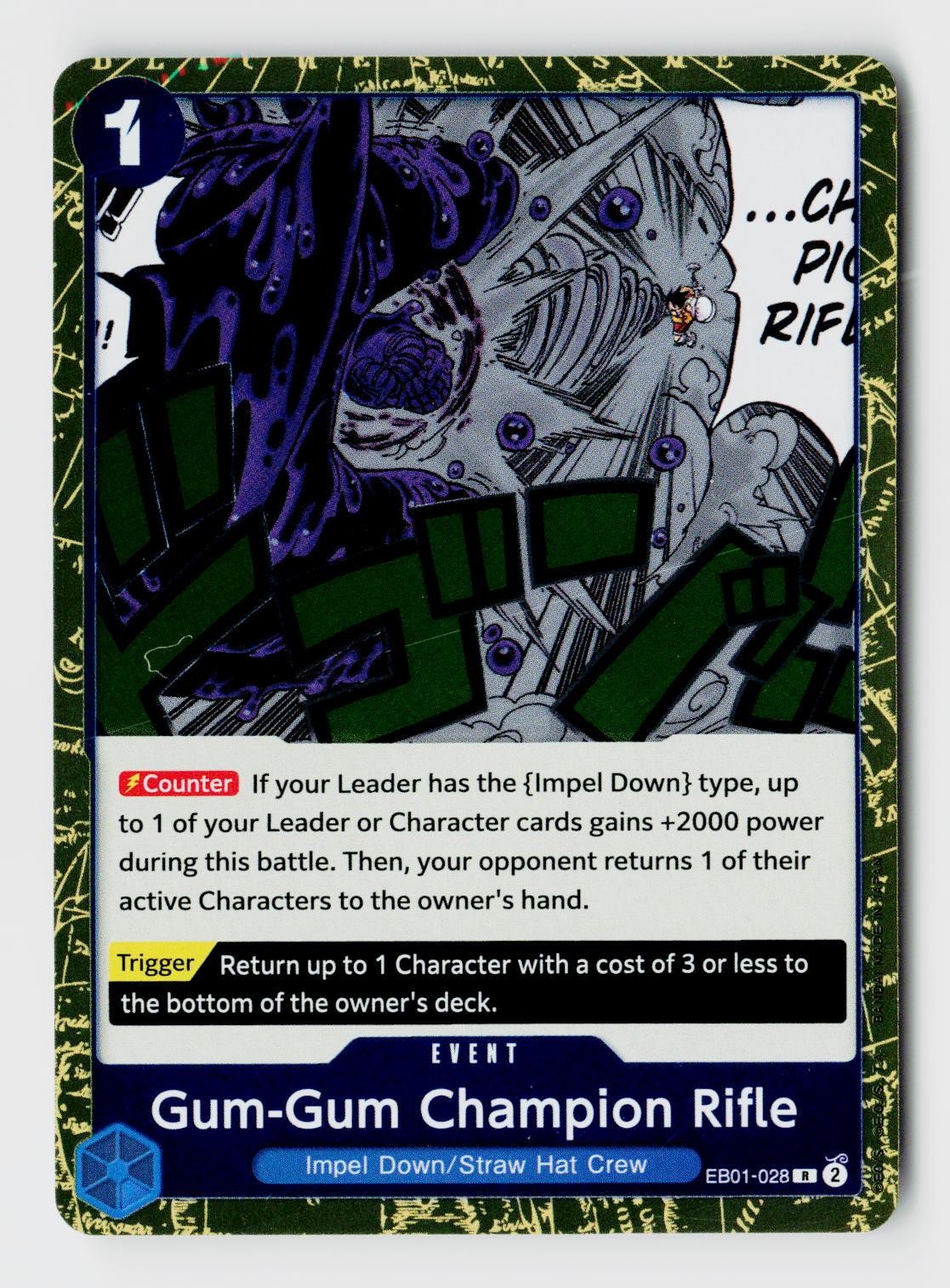 Gum-Gum Champion Rifle EB01-028 Extra Booster: Memorial Collection Foil NM