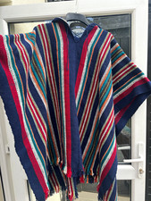 Women's Multicoloured Striped Knit Acrylic Shawl/Wrap With Fringe