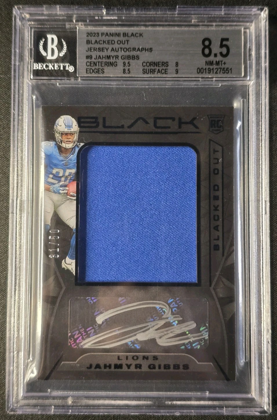 Jahmyr Gibbs Panini National Treasures Rookie Material Signatures Rps #9 Black