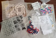 Job Lot of New Card Making Paper Craft Die Cuts Stamps Embellishments Cabochons 