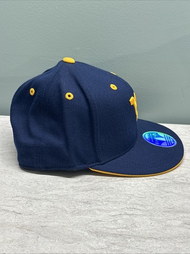 NCAA West Virginia Mountaineers Adidas Blue Fitted Hat 6 7/8 -7 1/2 NWT - Picture 6 of 14
