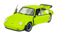 Welly Porsche 911 Turbo Green 1:34 Die Cast Metal Model New In Box 43683