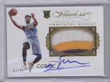 2015-16 Panini Flawless Patch Auto 7/25 Emmanuel Mudiay #PA-EM Patch Auto 3d3
