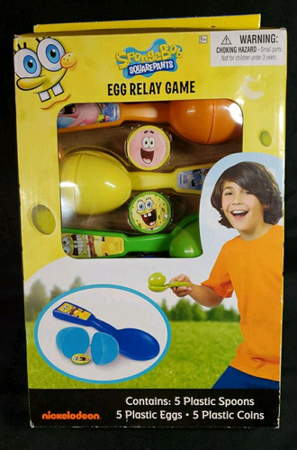 Vtg SpongeBob Easter Egg Spoon Relay Game Family Activity 2013 Nickelodeon