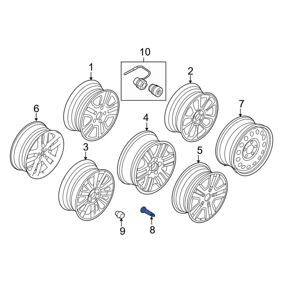 For Ford F-150 2004-2023 Ford F42Z1700A Tire Valve Stem - Imagem 2 de 4