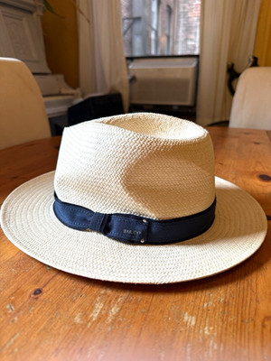 Bailey of Hollywood Poet Straw Fedora Hat Men s Large Beige Summer USA
