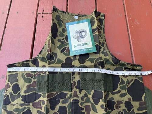 NOS Vintage Black Sheep Hunting Vest Medium Frog Skin Camo Green Pockets - Picture 6 of 8