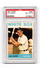 1964 TOPPS # 264 JIM LANDIS,WHITE SOX-PSA 8++++++VIVID BEAUTY
