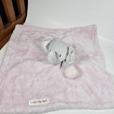 Blankets and Beyond Pink Gray Elephant Plush Security Blanket Lovey Toy 13