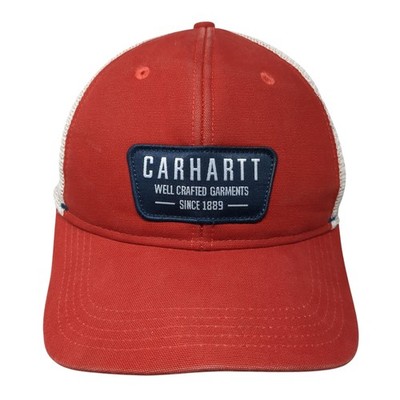 Carhartt Well Crafted Garments Snapback Trucker Hat Red One Size Mesh Back