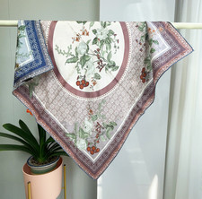100 jacquard Silk Scarf optical disc Print Square 2 Face 65X65cm Shawl Bandana