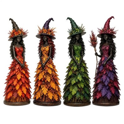 Verzauberte Herbsthexe Figur, Halloween Hexenstatue (Golden Harvest) | Herbst