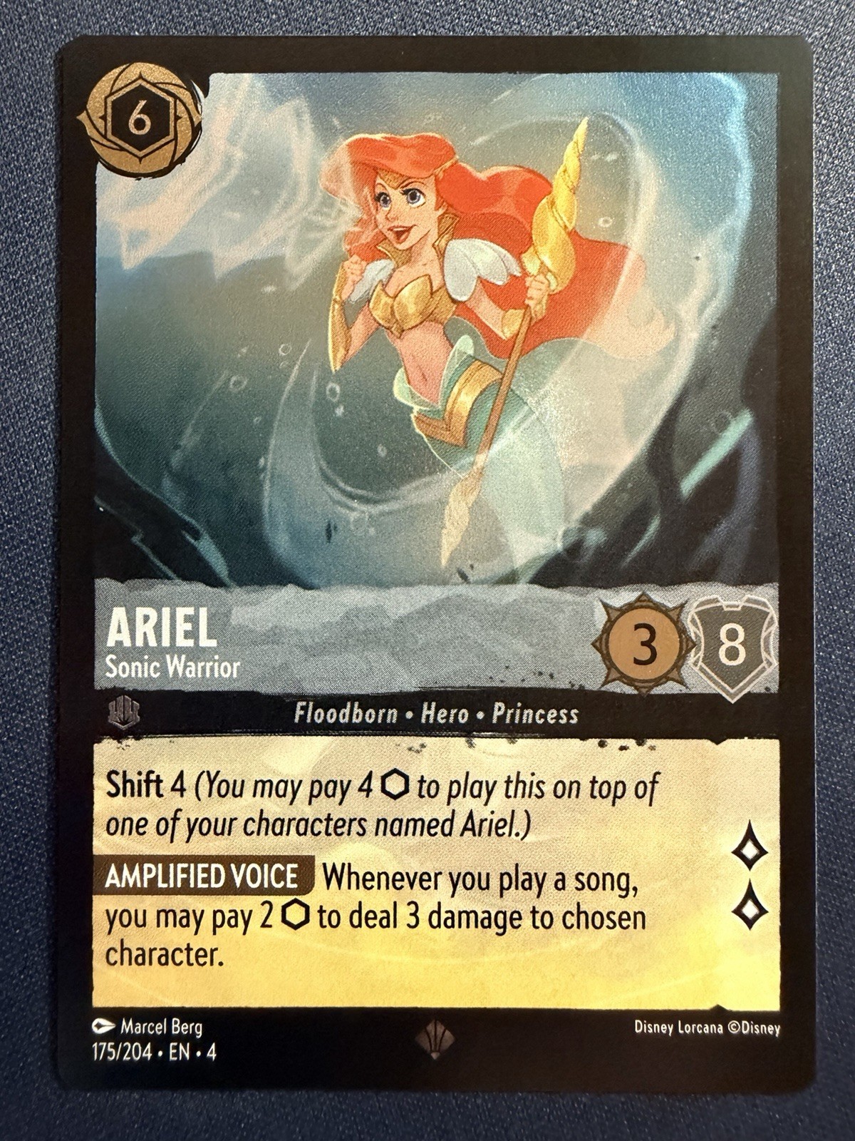 Ariel - Sonic Warrior 175/204 Lorcana Ursula's Return Cold Foil NM